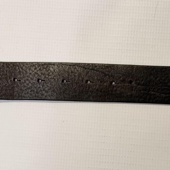 Brave Leather Belt Womens 26 Black Removable Buckle Distressed Silver Western - Picture 6 of 12